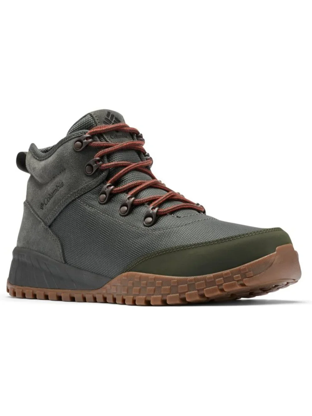 Men's Dark Moss Waterproof Shoes Casual Low Top Closed Toe Non Slip Hiking Boot